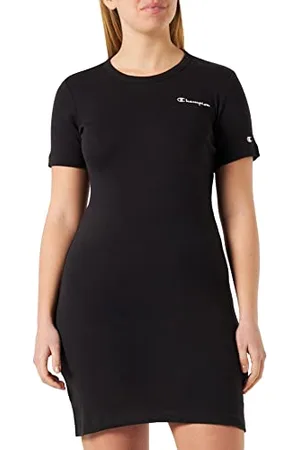 Champion Damen Legacy American Classics Soft Cotton 1x1 Rib Small Logo Slim Kleid, , M