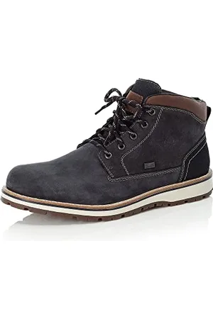 Rieker Herren Schnürstiefeletten F8410, Männer Stiefeletten, wasserabweisend, TEX,halbstiefel,Kurzstiefel,blau (16),42 EU / 8 UK