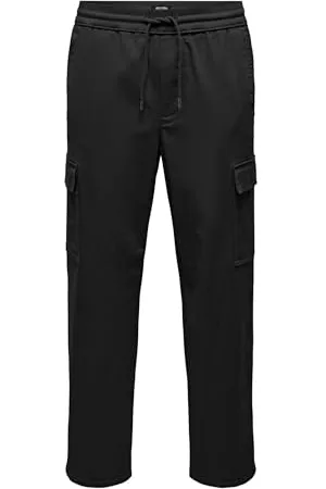 Only & Sons Herren ONSSINUS Cargo 0013 Pant BF CSCBO Stoffhose, Black, XXL