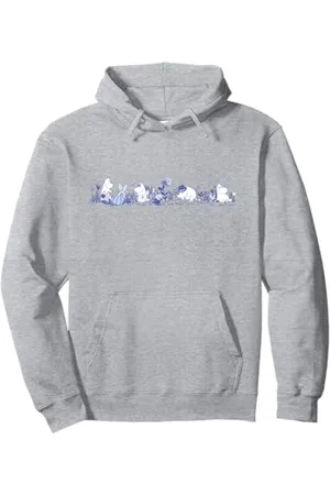 Moomin Mumin troll und Co in der Natur, Blaudruck Pullover Hoodie