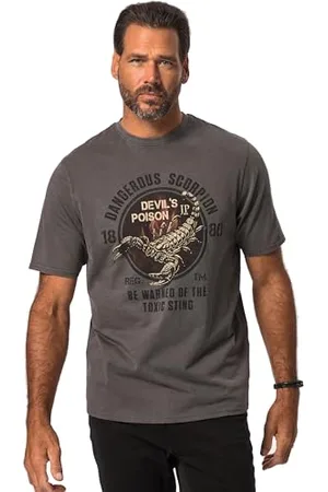 JP 1880 Herren, Rh, Brustprint Scorpion, Acid, 1/2 T-Shirt, , 3XL