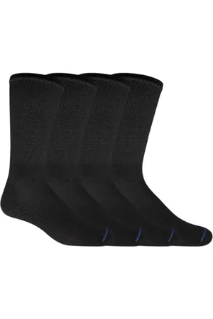 Scholl Herren Diabetes & Circulator 6 Pair Packs-Non-Binding Moisture Management Lässige Socken, Schwarz-Crew (4 Paar), 47-49 EU (4er