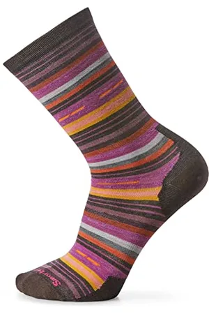 Smartwool Unisex Socken Margarita Crew, Alltagssocken aus Merinowolle, für Damen und Herren, zum Wandern, Laufen und Walken im Winter, leichtes und atmungsaktives Naturmerino, Kastanienbraun, S