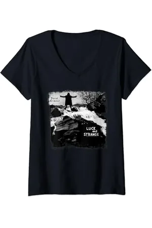 David Gilmour Damen Luck and Strange Songtitel T-Shirt mit V-Ausschnitt