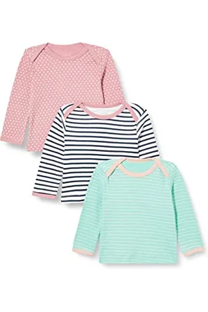 CARE LABEL Baby Langarmshirts aus weicher gerippter Baumwolle, 3er Pack , 62