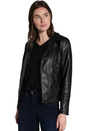 CECIL Damen B212274 Biker Jacke, Black, XL