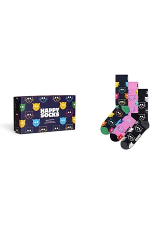 Happy Socks Unisex 3-Pack Mixed Cat Gift Set Socken, , M (3er Pack)