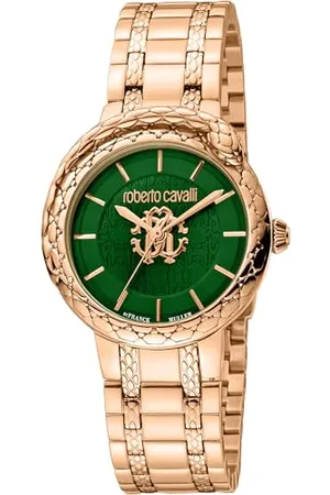 Roberto Cavalli Damen Analog Quarz Uhr mit Edelstahl Armband RV1L189M0061