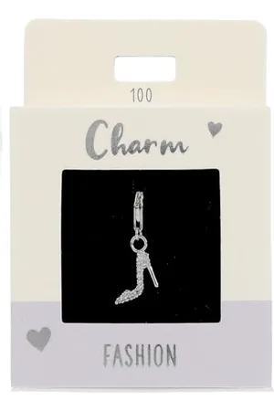 Depesche 11785-100 Charms Express yourself - Anhänger für Halsketten und Armband, High Heel, versilbert, als kleines Geschenk