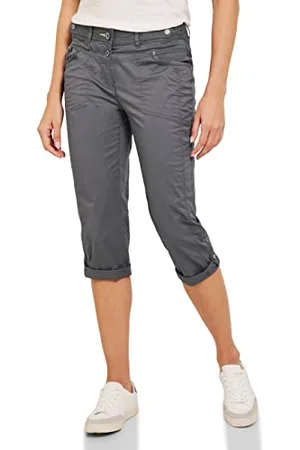 CECIL Damen B375098 3/4 Sommerhose Casual Hose, Graphite Light Grey, 26W / 22L EU