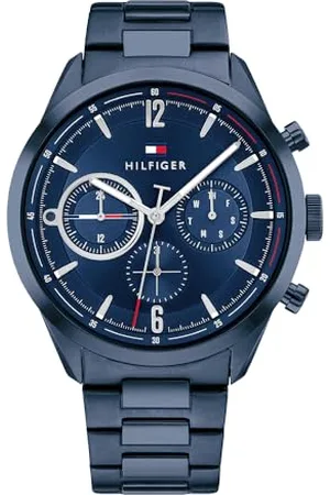 Tommy Hilfiger Multi Zifferblatt Quarz Uhr für Herren mit Blaues Edelstahlarmband - 1791945