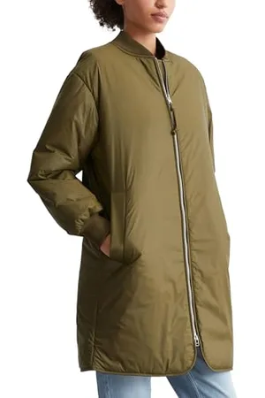 Marc O’ Polo Marc OߴPolo Denim Damen Übergangsjacke mit Strickkragen Long-Blouson, Schwarz , XS
