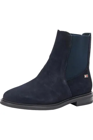 Tommy Hilfiger FLAG SUEDE LOW CHELSEA ( Niedrige Stiefel Damen, Blau (Space Blue), 37 EU