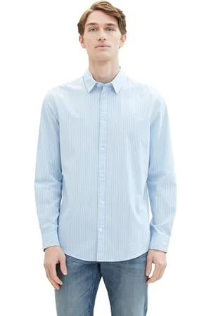 TOM TAILOR Herren Regular Fit Basic Hemd mit Streifen, , XXL