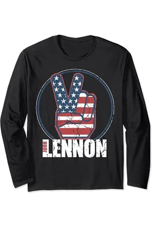 John Lennon Rot, Weiß, Blau Peace Langarmshirt