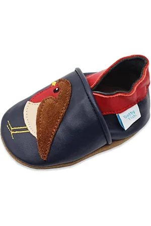 Dotty Fish Krabbelschuhe aus Leder – rutschfeste, weiche Sohle, Barfußgefühl, Lauflernschuhe & Babyschuhe für Jungen und Mädchen. . 18-24 Monate (23 EU)