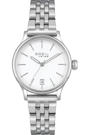 Breil Uhr Damen Classy Ziffernblatt Weiss Bewegung NUR Zeit Quartz e Bracelet Stahl Silber EW0495