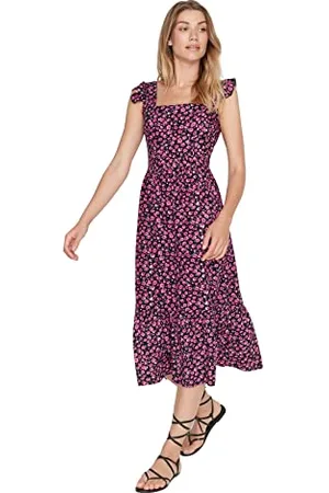 Trendyol Damen Women line Regular fit Woven Dress Midi-A-Linien-Webkleid mit normaler Passform, , 68