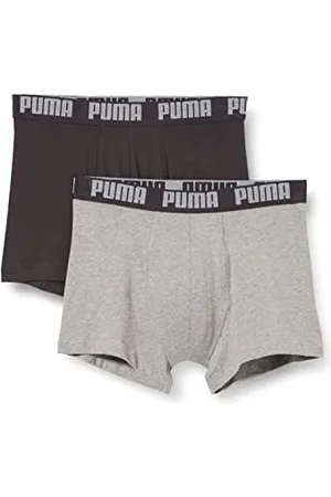 PUMA Herren Basic Boxers Unterwäsche, Dark Grey Melange/Black, XXL EU