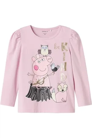 NAME IT Mädchen Nmforra Peppapig Top Cplg Langarmshirt, , 104 EU