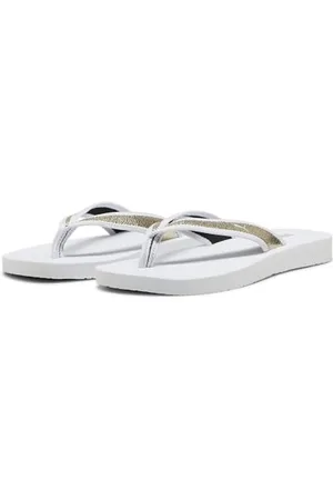 PUMA Damen Sandy Metallic Shine Flip-Flop, White Gold White, 37 EU