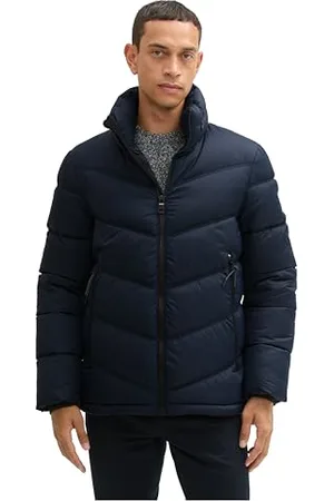 TOM TAILOR Herren 1042207 Pufferjacke mit verstaubarer Kapuze, 10668-Sky Captain Blue, M