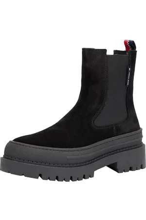 Tommy Hilfiger Damen Chelsea Boots Foxing Suede aus Wildleder, (Black), 37
