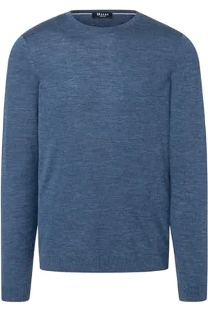 Maerz Herren Rundhals Summer Merino Pullover, , 4X-Large