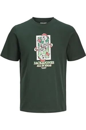 JACK & JONES JACK&JONES Herren JJXMAS Christmas Skull Tee SS Crew Neck T-Shirt, , L