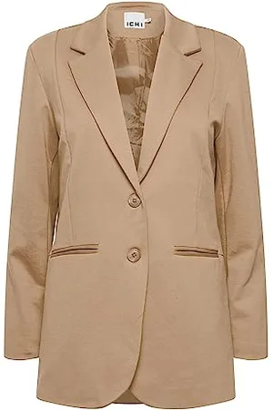 Ichi IHKATE SUS OVERSIZE BL Damen Blazer Longblazer Jacke Long-Blazer mit Knöpfen Stretch und Reverskragen, Größe:XL, Farbe: