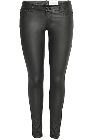 Noisy May Damen Nmallie Lw Skinny Coated Black Pant Noos, , L / 30L