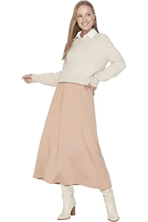 Trendyol Damen Damen Maxirock A-linie A-linie Strickrock Rock, , S EU