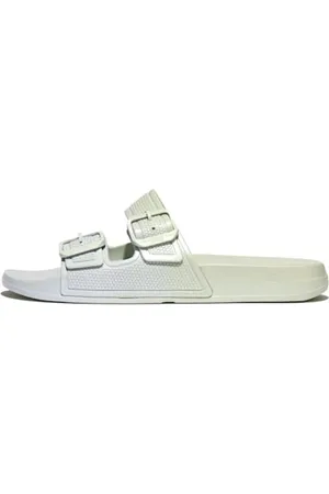 FitFlop Damen Iqushion schillernde Schnallenschieber mit Zwei Stegen Schiebe-Sandalen, , 39 EU