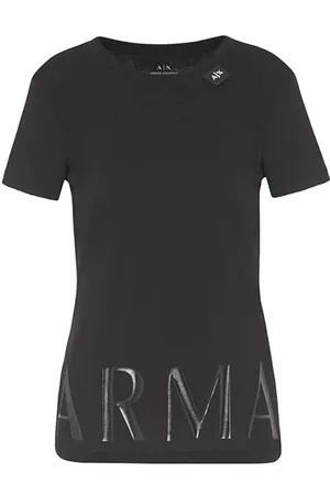Armani Exchange Damen Cotton Jersey Shiney Logo Tee T-Shirt, , L EU