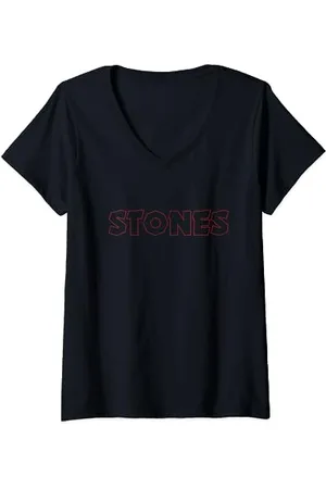The Rolling Stones Offizielle Exclusive Prism Back T-Shirt mit V-Ausschnitt für Damen, , S