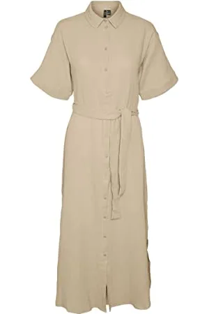 VERO MODA Damen Vmnatali Nia 2/4 Calf Shirt Dress WVN Kleid, , L EU