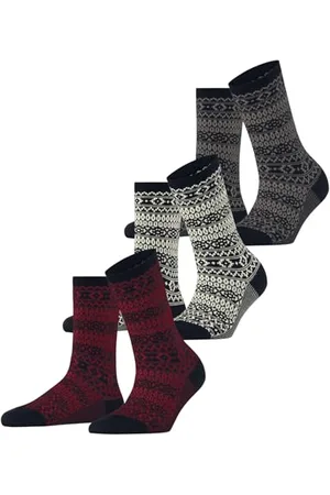 ESPRIT Damen Socken Sami Pattern Multipack W So Baumwolle gemustert 3 Paar, , 36-41
