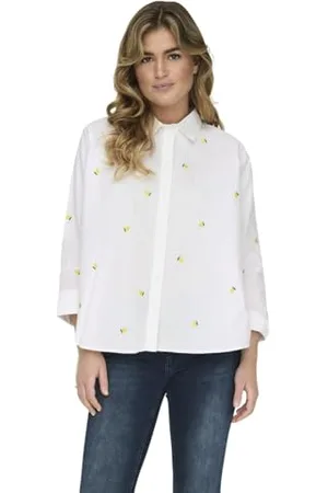 ONLY Damen Onlnew LINA Grace LS EMB Shirt NOOS WVN Langarmbluse, ,S