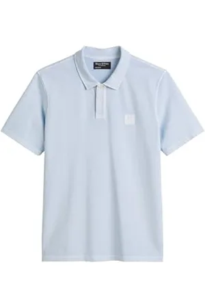 Marc O’ Polo Marc OߴPolo Herren Kurzarm-Poloshirt aus Bio-Baumwolle Regular Fit, Blau (Starlight), L
