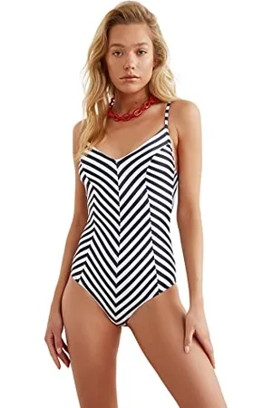 Trendyol Damen Women Striped Knit Swimsuit Baby Badebekleidung, , 40