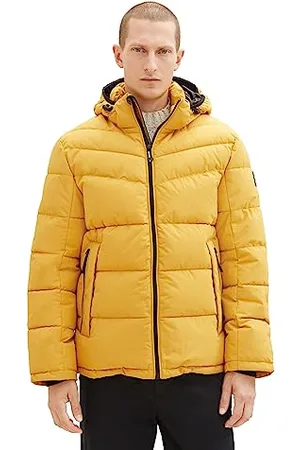 TOM TAILOR Herren 1037339 Puffer-Jacke mit Kapuze, 10533-golden Fall, XXL