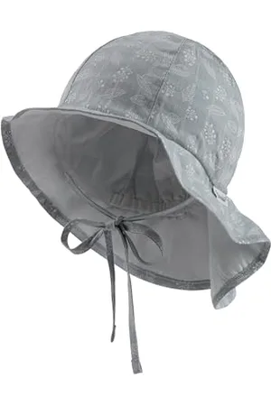 Sterntaler Sonnenhut Blätter mit Nackenschutz und Bindeband - schütztender Sommerhut Mädchen aus Baumwolle mit praktischem Bindeband - Sonnenhut Baby mit Druckmuster - , 49
