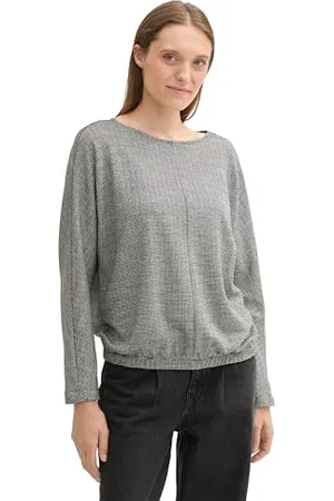 TOM TAILOR Damen Loose Fit Sweatshirt mit Fledermausärmeln, , XXL