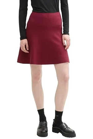 TOM TAILOR Damen 1043319 Skater Mini-Rock, 35736-Deep Wine Red, XXL