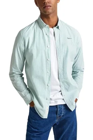 Pepe Jeans Herren-Peach-Hemd, Grün (Jungle Green), XL