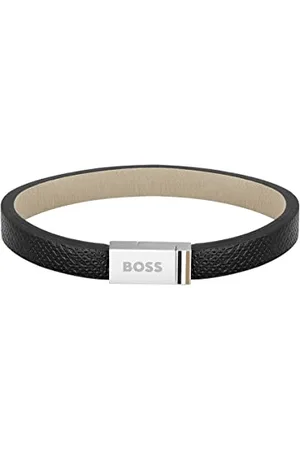 HUGO BOSS Jewelry Lederarmband für Herren Kollektion JACE Schwarz - 1580336M