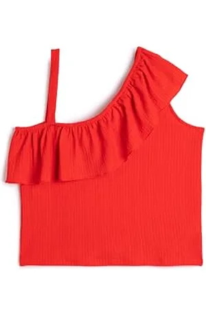 Koton Girls Blouse One Shoulder Ruffle Strappy Detail Textured