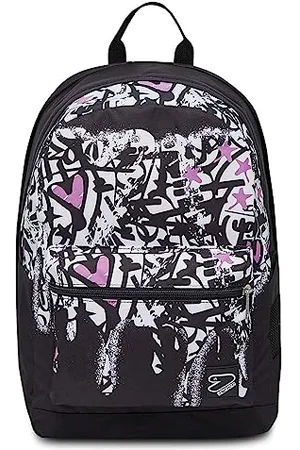 7 for all Mankind Wende Rucksack, aus nachhaltigem Stoff, Geräumige Schultasche für Teenager, Mädchen Jungen, 2 Muster, für Schule, Sport und Freizeit, mit Trinklaschenfach, Doubleface, weiß