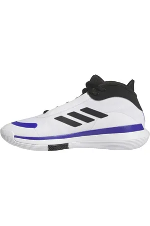 adidas Unisex Bounce Legends Low Trainers Basketball-Schuhe, Cloud White/core Black/Lucid Blue, 47 1/3 EU
