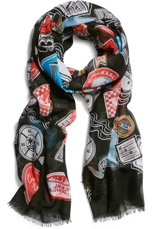 Karl Lagerfeld Damen Lightweight Fringe Karl Scarf Schal, , Einheitsgröße